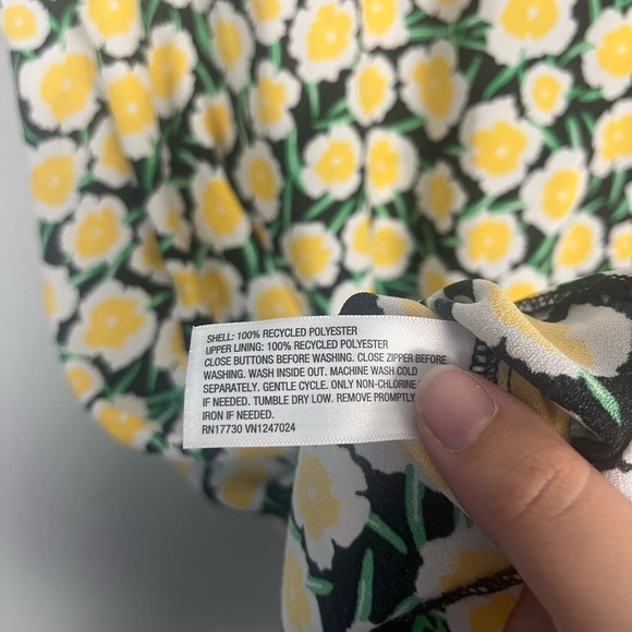Diane von Furstenberg for Target 90s Shift Yellow Poppy Mini Dress Women's Sz 12 - Picture 6 of 7